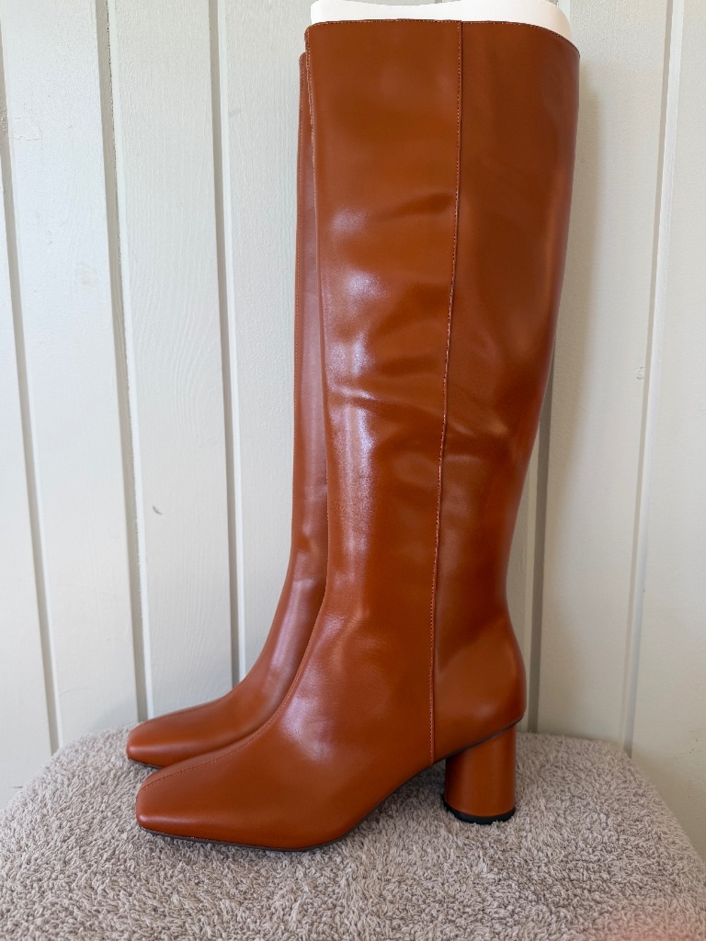 J.Crew Knee High Leather Round Heel Boots, Size 9